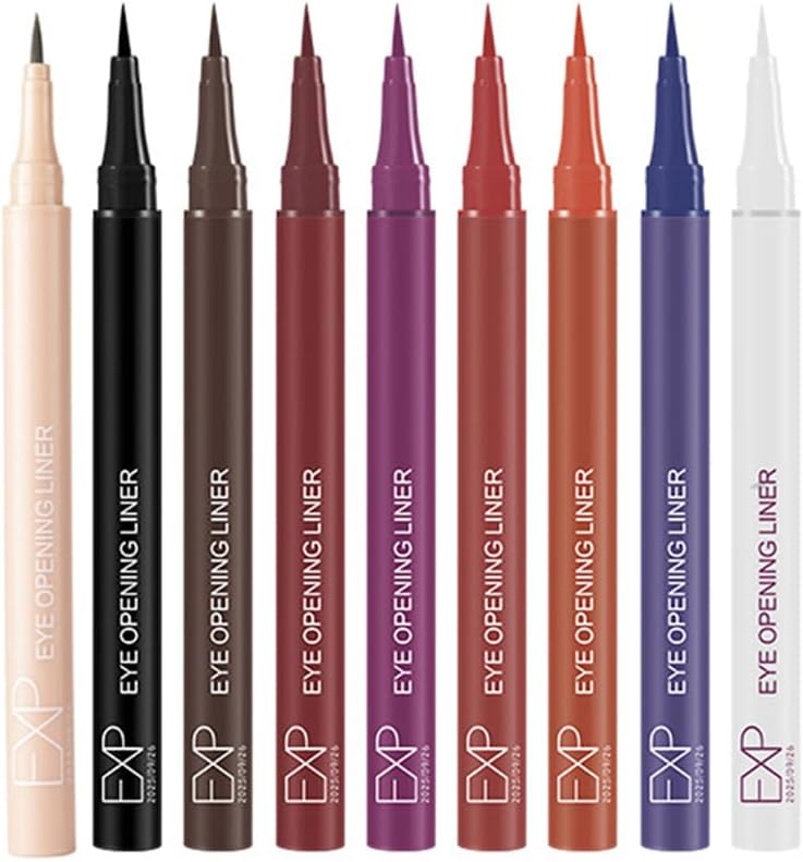 Eyeliner is difficult to fall off, easy to draw, not easy to blur, easy to dry, waterproof and off with warm water to improve the impression of your eyes, 9 colors (01# black)