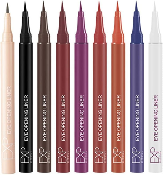 Eyeliner is difficult to fall off, easy to draw, not easy to blur, easy to dry, waterproof and off with warm water to improve the impression of your eyes, 9 colors (01# black)