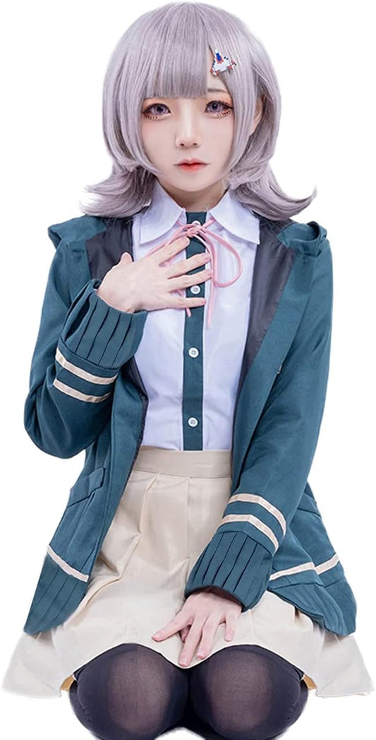 Milky Time Nanami Chiaki Cosplay Costume with Wig, Halloween, Super Danganronpa Outfit Set, Nanami Chiaki