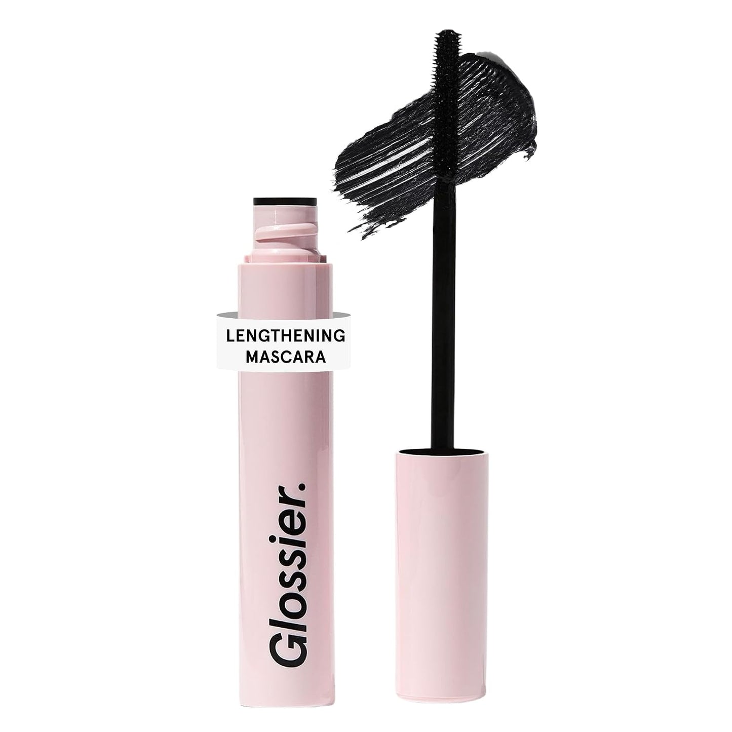 Glossier Lash Slick Lengthening Mascara, Black - Weightless Tubing Mascara + Conditioning Vegan Biotin & Japanese Fibers - Up to 12Hr Wear, Smudge Resistant, Precise Application, True Black, 0.29 oz