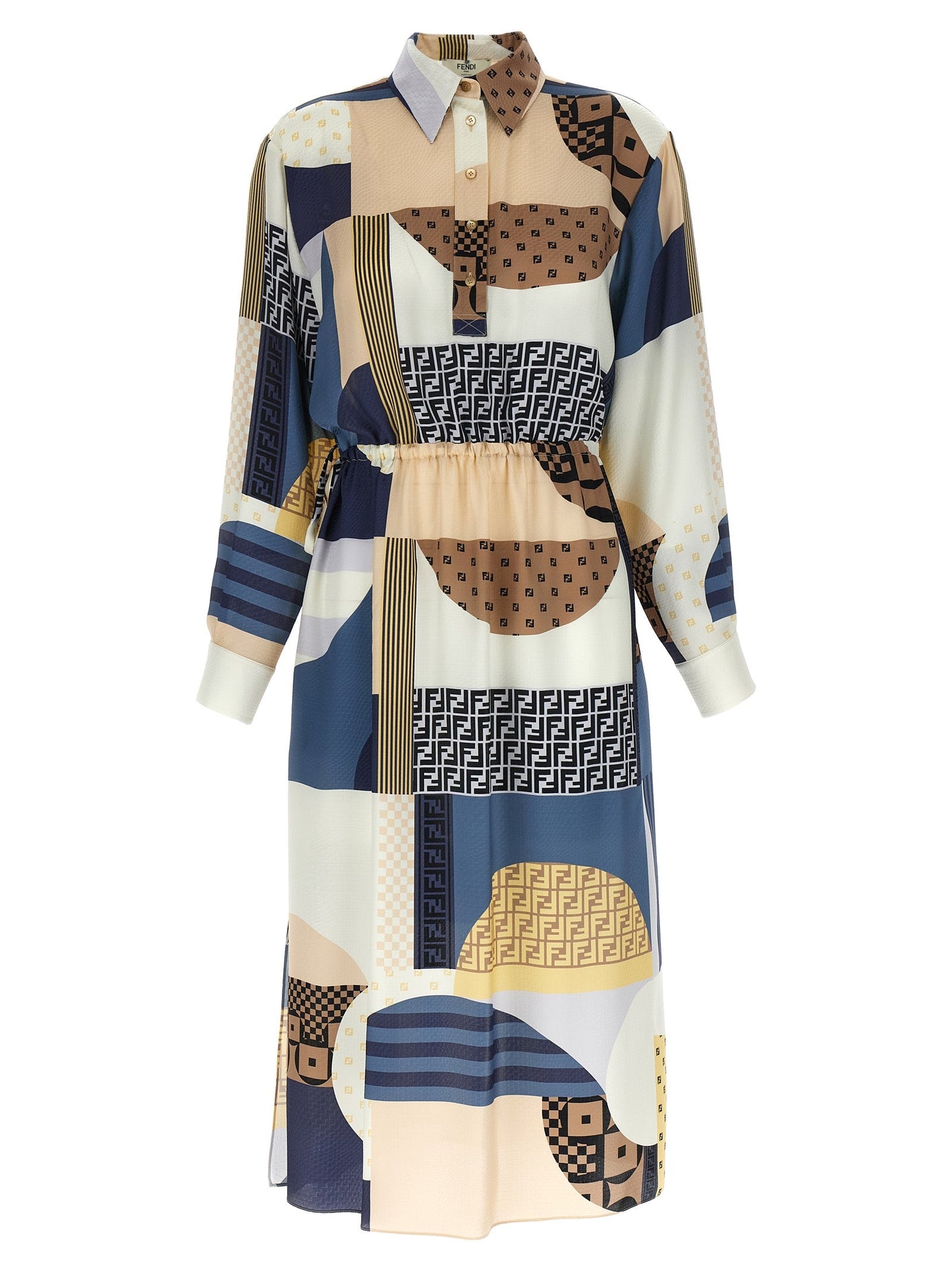 Fendi フェンディパッチワークシルクドレス - Image 1