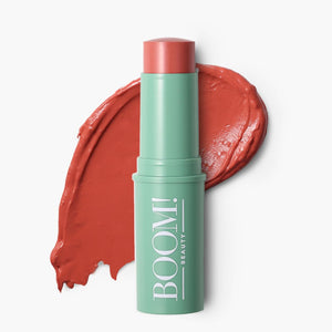Barra y lápiz labial Boomstick Golden Peach® Warm Coral-Peach Blush | Multistick, vegano, maquillaje para mujeres mayores, piel madura, por Cindy Joseph
