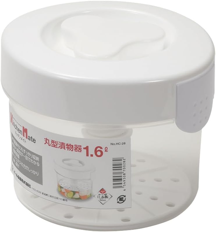 Pearl Metal Pickle Container 1.6L Round Type Made in Japan Kitchen Mate HC-28