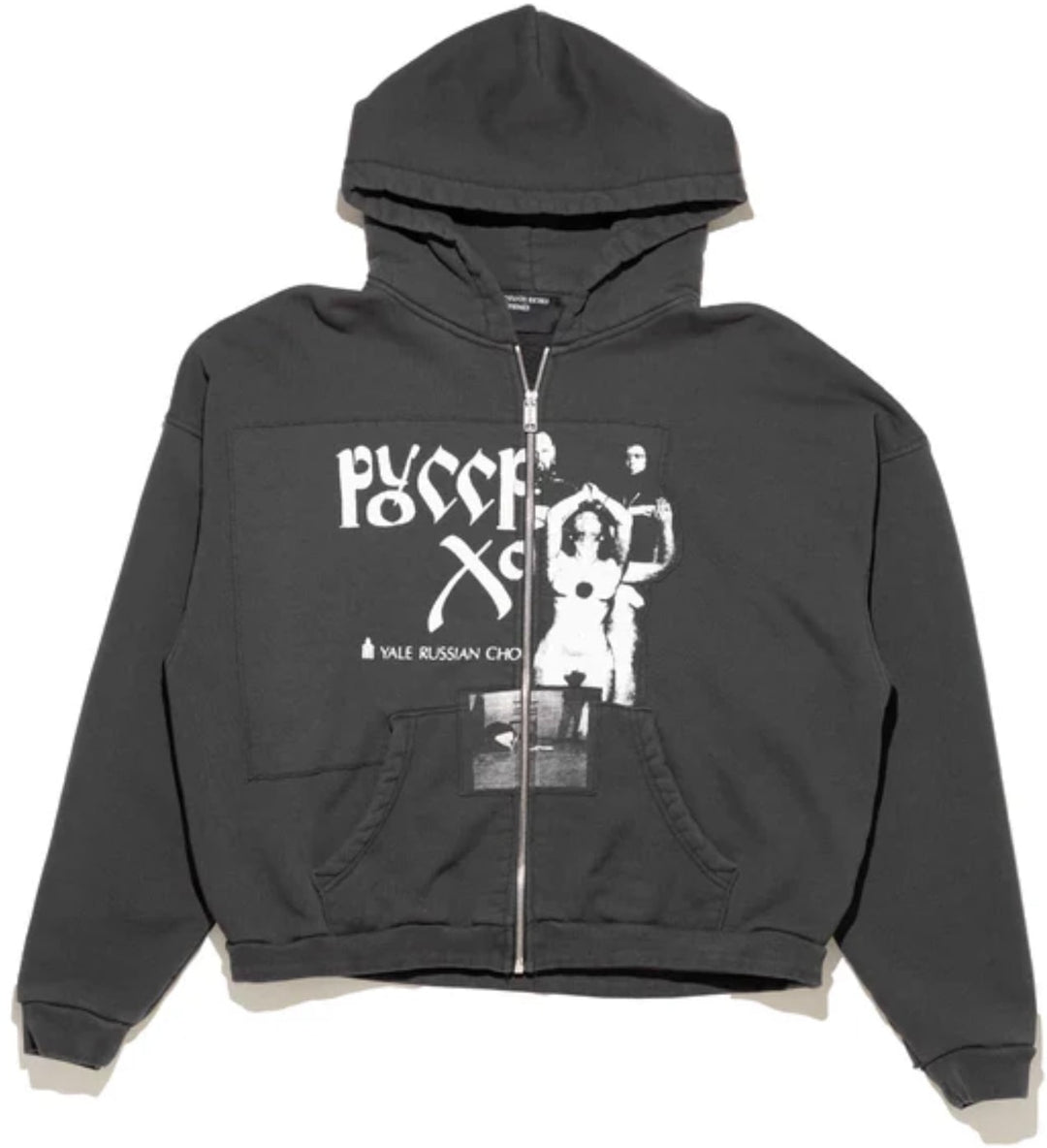 ENFANTS RICHES DÉPRIMÉS 'RUSSIAN CHORUS' BLACK ZIP UP HOODIE