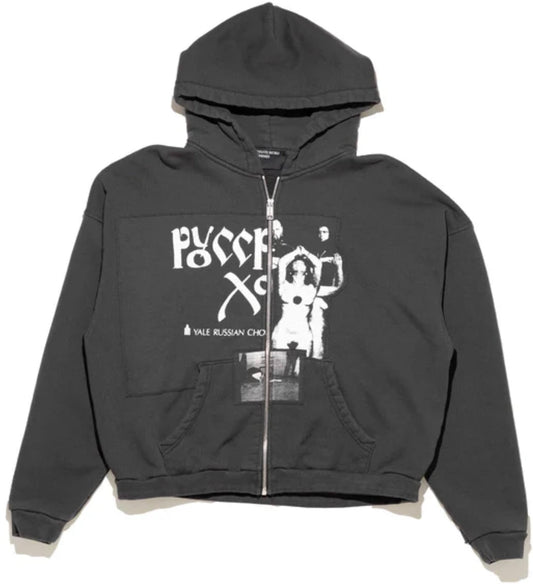 ENFANTS RICHES DÉPRIMÉS 'RUSSIAN CHORUS' BLACK ZIP UP HOODIE