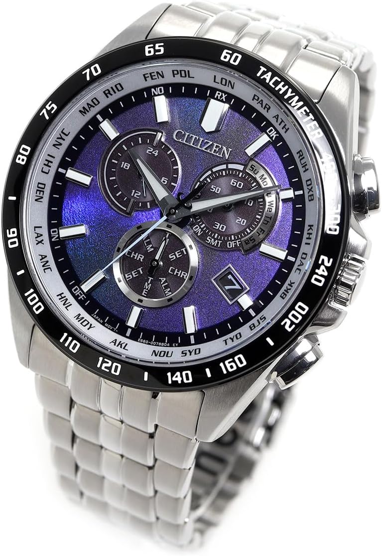 Citizen CB5874-81L Men's Watch, Photovoltaic Eco-Drive, Radio Watch, Waterproof, UNITE with Blue Limited Model, Silver, Blue