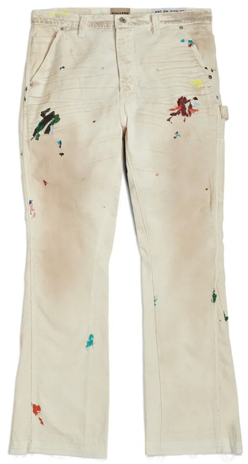 GALLERY DEPT. 'NATURAL' PAINTED CARPENTER FLARE PANTS