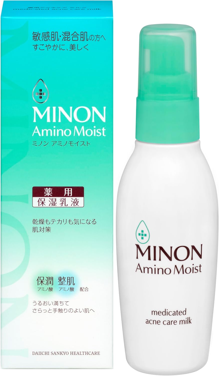 Minon Amino Moist, Medicated Acne Care, Milk, 3.5 oz (100 g) Sample Included, Sensitive Skin, Mixed Skin, Moisturizing Milk Lotion, Prevents Skin Roughness and Acne, Quasi Drug