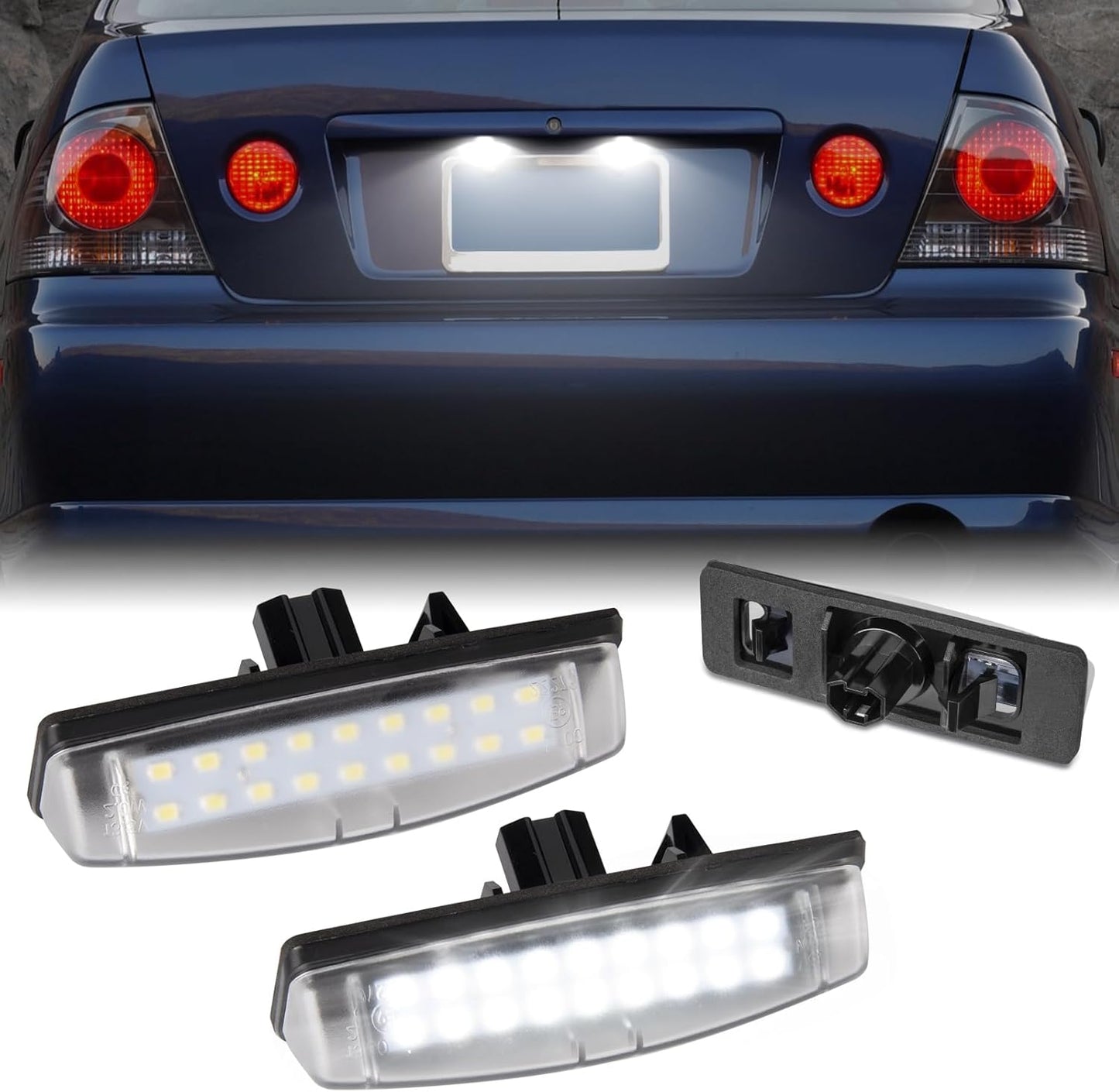 POPMOTORZ LED License Lamp License Plate Light for Toyota Prius Lexus Compatible IS300/200 LS430 ES300/330 GS300/400/430 HS250H 6500K White License Plate Light Genuine Replacement License Plate Light