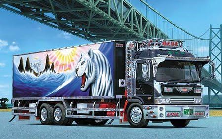 青島文化教材社 1/32 大型デコトラ No.87 椎名急送 猛虎襲来 保冷車