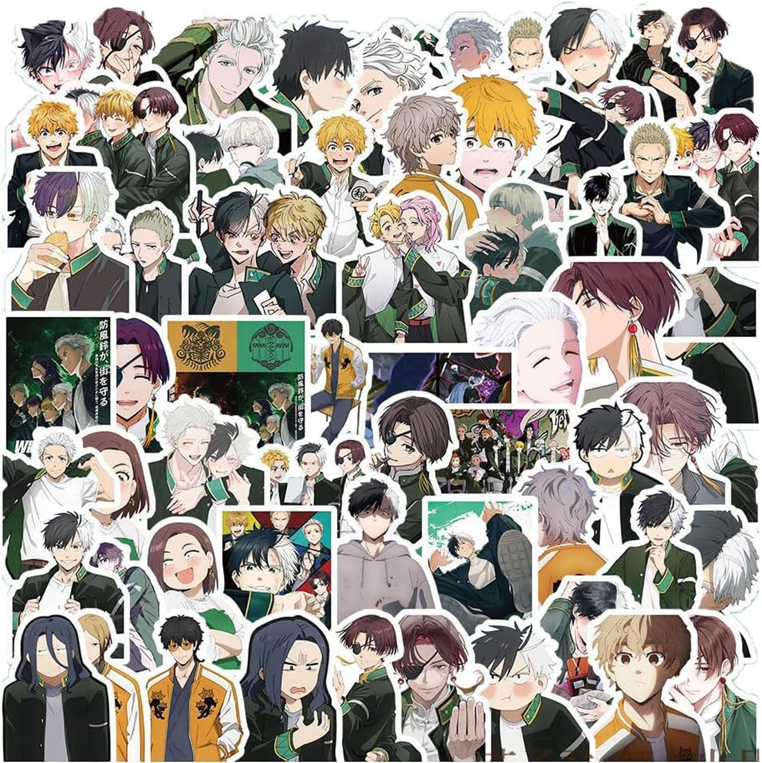 Ticker Set, Anime Character Stickers, Haruka, Sakura, Hayabun, Umemiya, Kyotaro Sugishita, Akihiko Ishiwa, PVC Waterproof Sticker, Suitable for Cars, Laptops, DIY Supplies, Luggage, Water Bottle