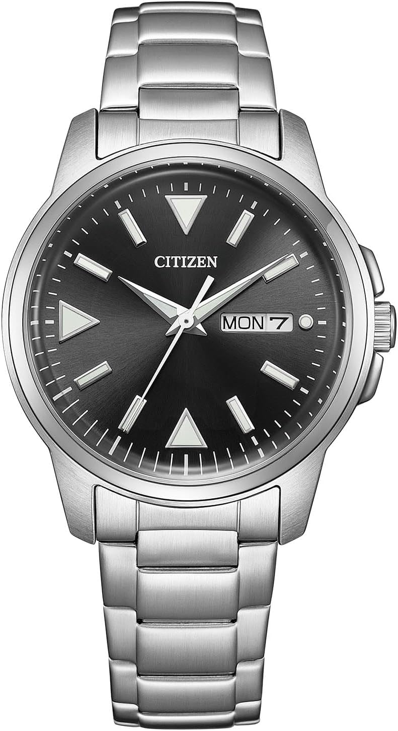 Citizen Watch Collection Light-Powered Eco-Drive Day & Date 3-Hand Waterproof BM8180, Black, Bracelet Type