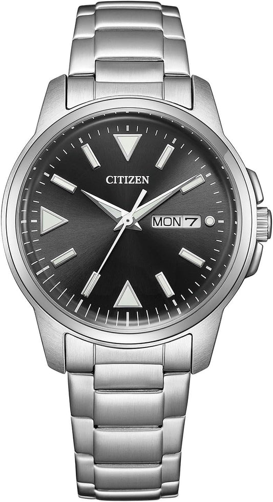 Citizen Watch Collection Light-Powered Eco-Drive Day & Date 3-Hand Waterproof BM8180, Black, Bracelet Type