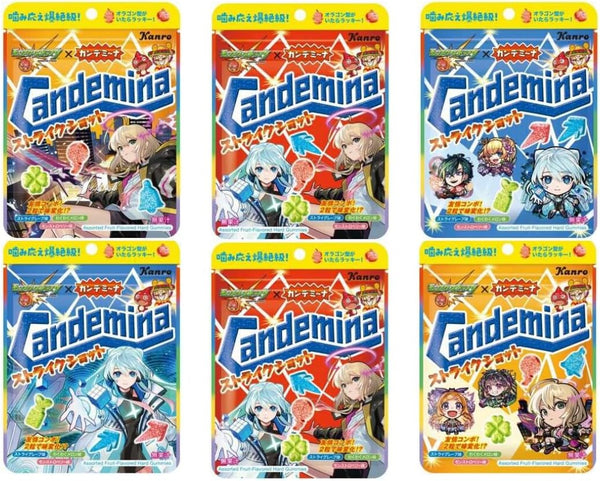 Candemy Nagumi, Strike Shot, 2.1 oz (60 g) x 6 Bags; Package includes Random Monster Collaboration Hard Gummy, 3 Flavors