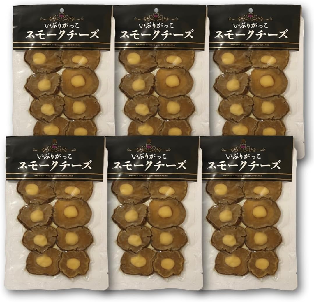 Akita Specialty Ibuiri Gakko Smoked Cheese, 8 Sheets x 6 Bags, Set of 8, Yume Planning Kentaro Suto Sake Snacks, For Rice, Smoked Food, Kaan Snacks, Delicious