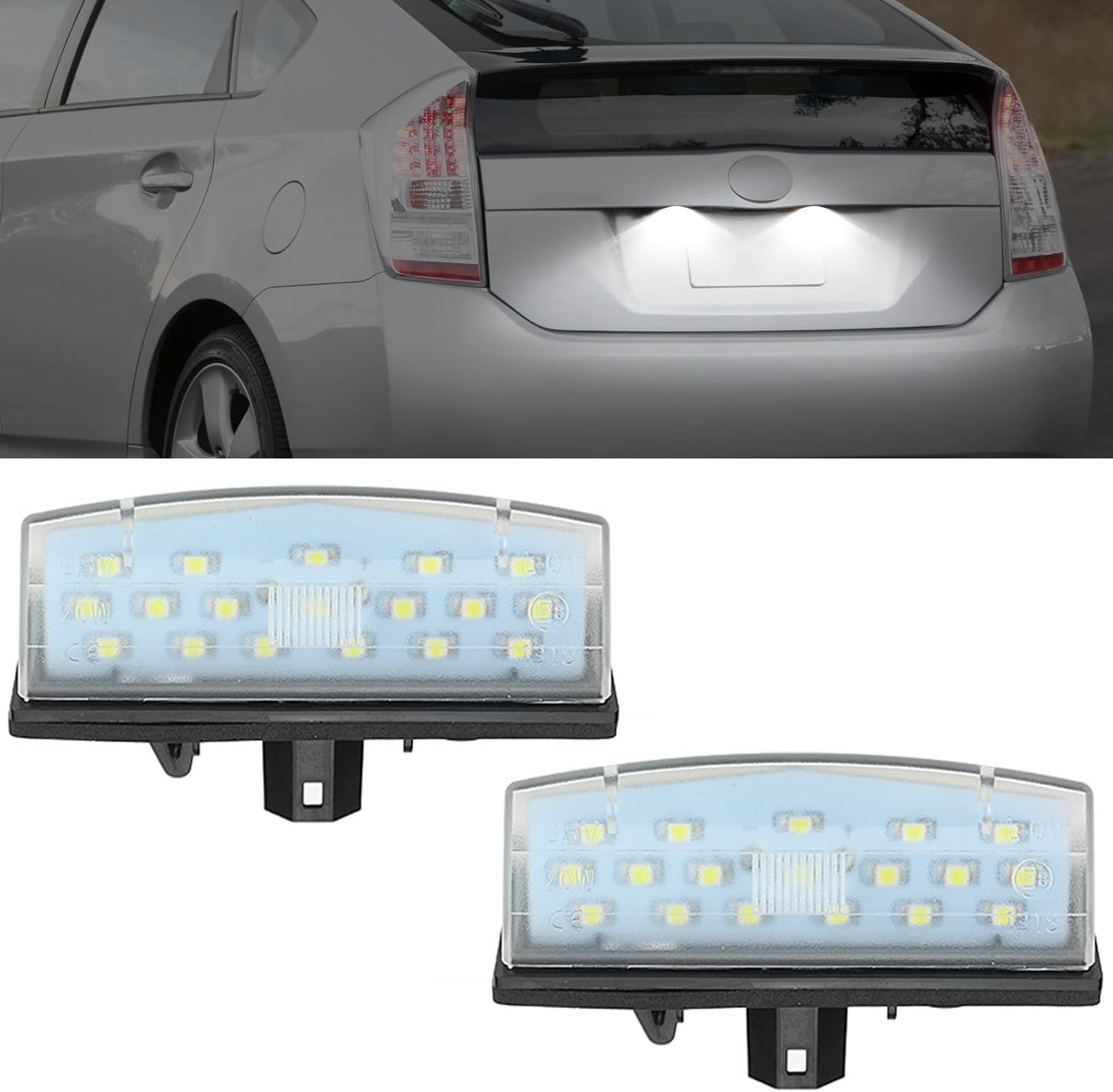 Prius 20 Series 30 Series License Plate Lamp LED Prius PHV 30 Series Prius α 40 Series C-HR ZYX10/NGX50 RAV4 License Lamp Genuine Replacement Type 2 Pack White
