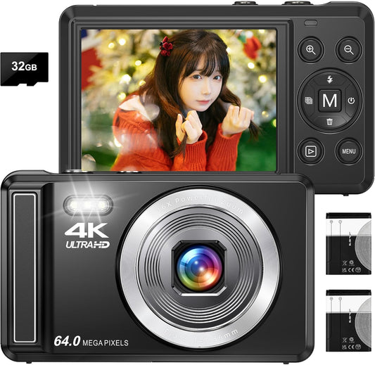 Digital Camera 4K Digital Camera, Compact Camera, 30 FPS 44 MP, YouTube Camera, AF Autofocus