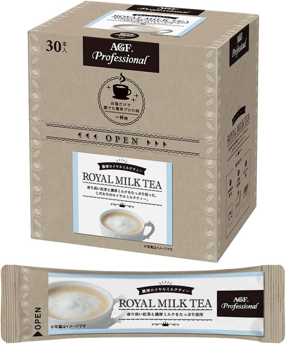 AGF Professional Concentrated Royal Milk Tea 1 Serving 30 Sticks, 10 Grams (x 30) [Tea Stick] [Powder]