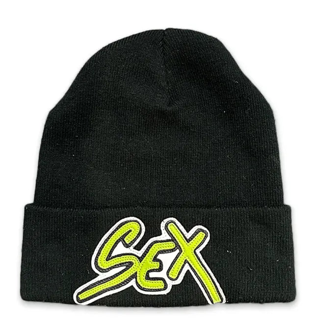 CHROME HEARTS MATTY BOY 'SEX' BLACK BEANIE