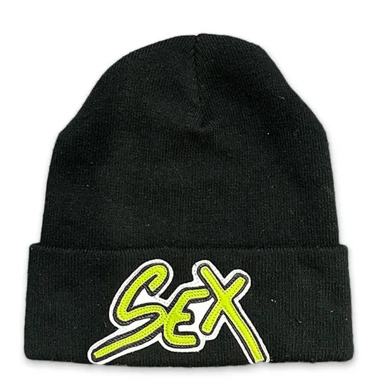 CHROME HEARTS MATTY BOY 'SEX' BLACK BEANIE