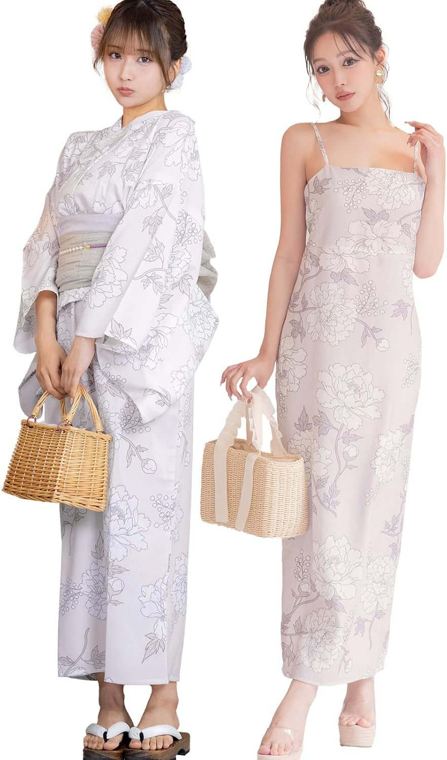 Tika tk-ykop24-t Women's Yukata Set, Can Be Worn Alone, Belt, Summer, Summer Festival, One Piece Set, Black Background x Cherry Blossom Pattern, 3-piece Set