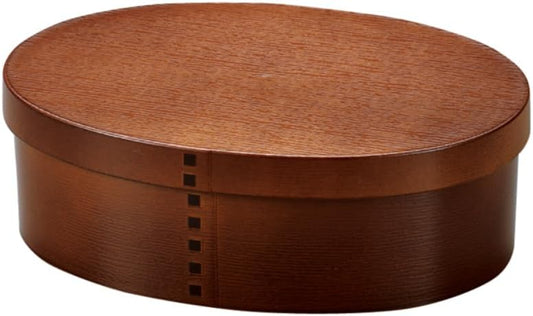 Tatsumiya Magewappa-Style Bento (Bentwood-Style Lunchbox), Antibacterial Coating, Single Tier, Made in Japan, Large, Light Brown