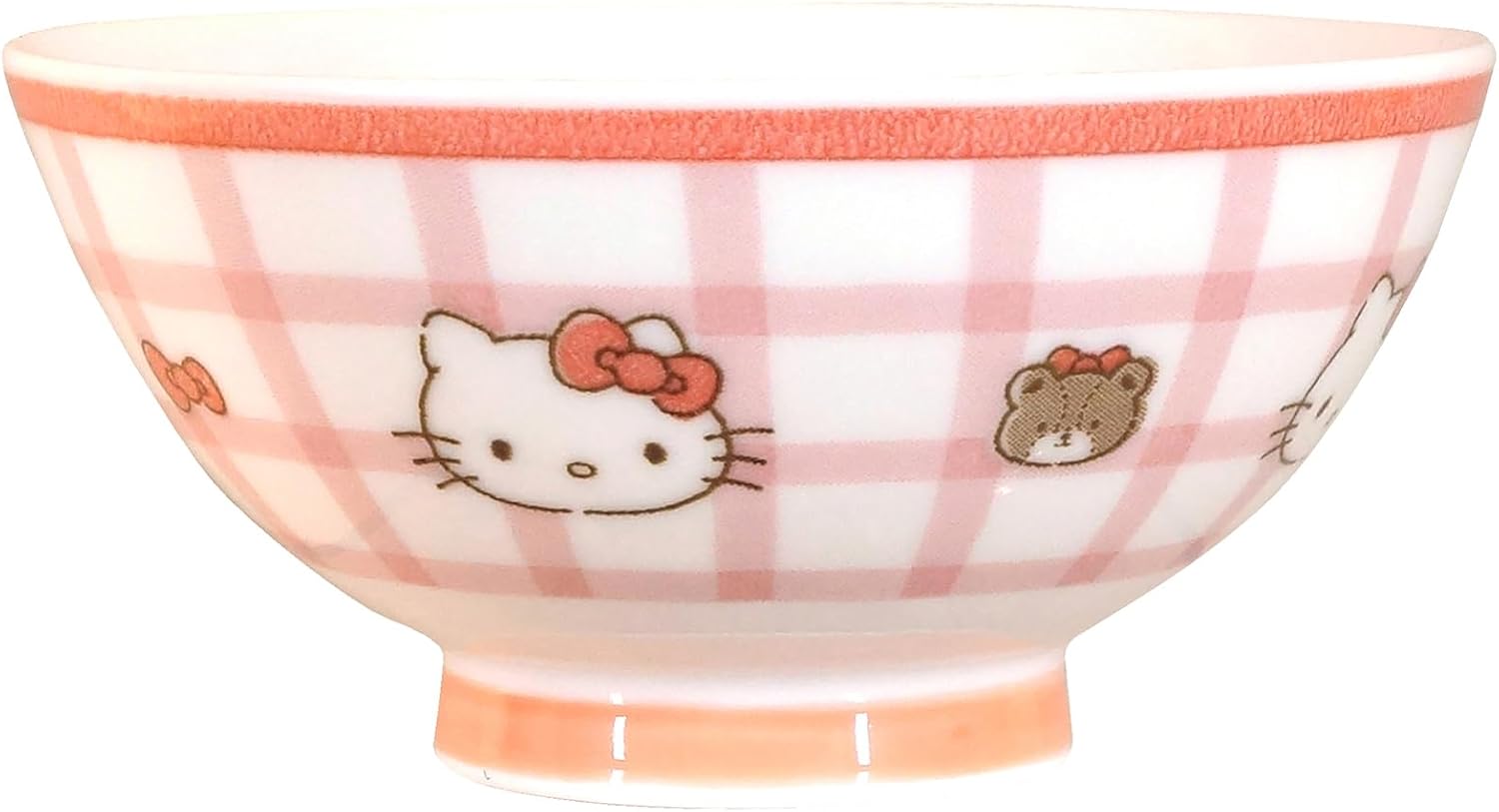 Sanrio 300101 Hello Kitty Rice Bowl, 4.3 inches (11 cm), Microwave, Dishwasher Safe, Dishware, Goods, Miscellaneous Goods, Dyed Check, Made in Japan