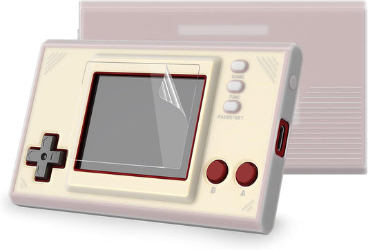 PlayVital Translucent Clear Silicone Cover Protective Case Skin for Nintendo Games & Watch: Super Mario Bros with 2 Screen Protectors