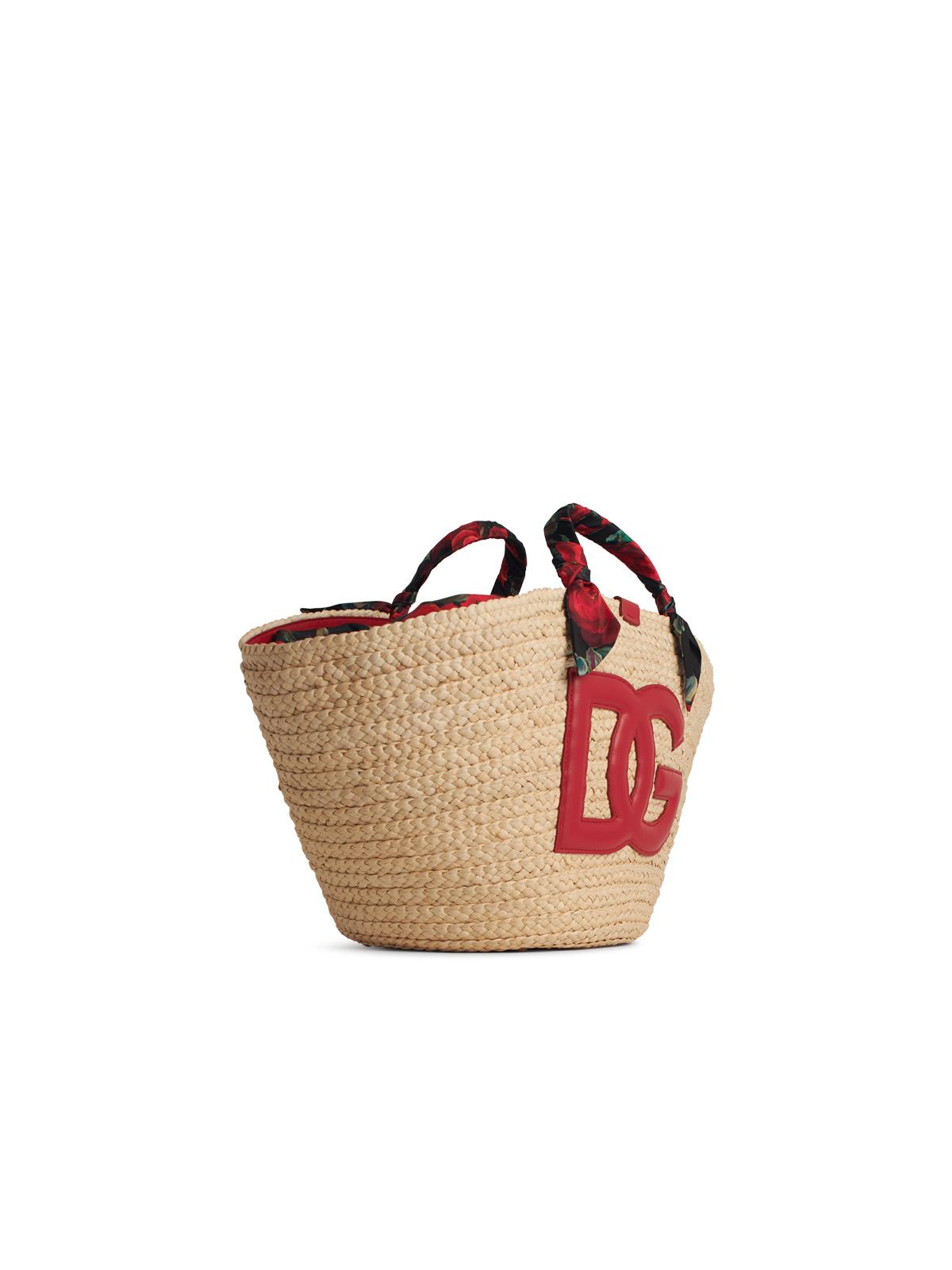 Dolce  Gabbana Dolce＆Gabbana 'Rafia'赤いコーンブレンドショッピングバッグ - Image 1