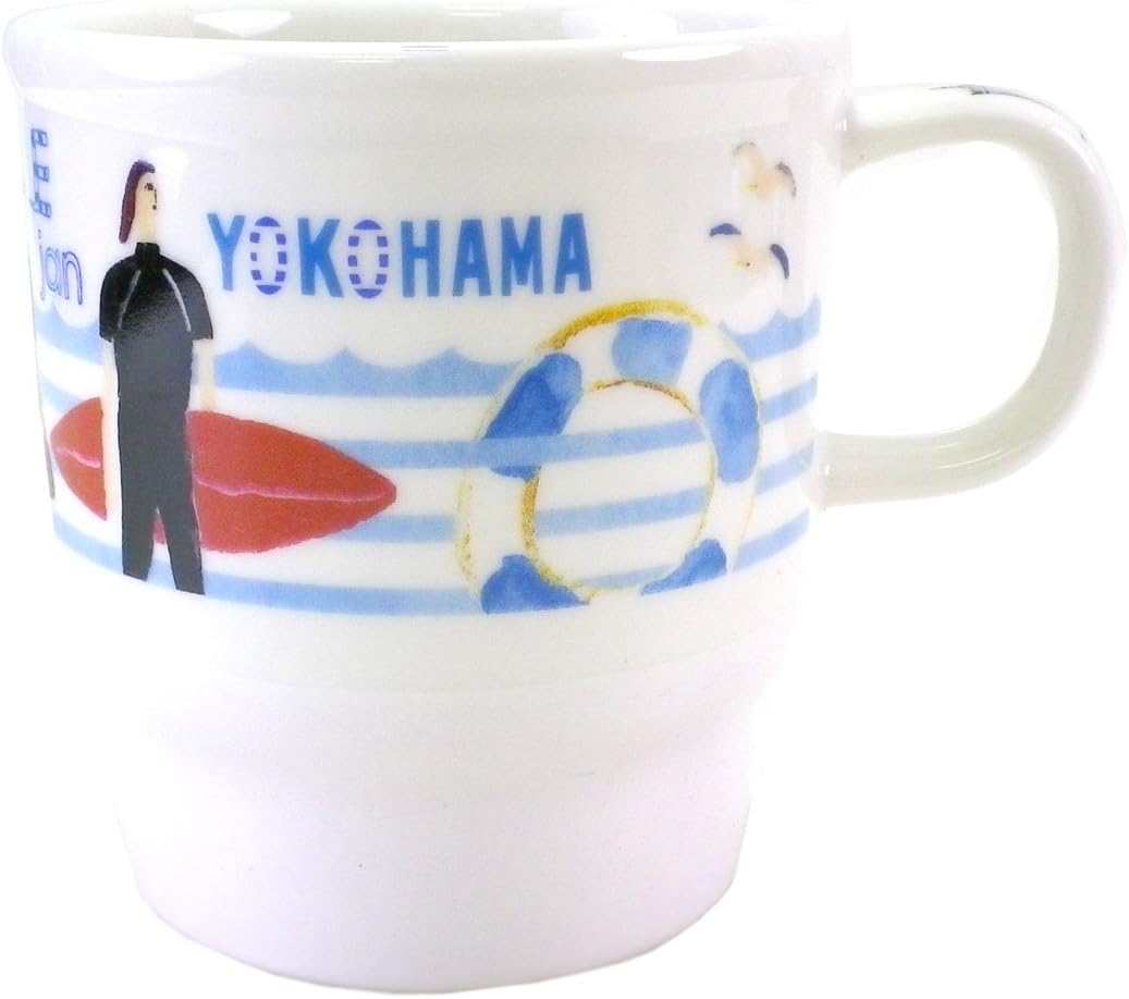 Starbucks Staba, Japan Limited, Yokohama Limited Mug, Renewed Design, Ocean, Marine, Seagull, Ships, Kanagawa, Yokohama, Local Limited, White, Mug, Ceramic