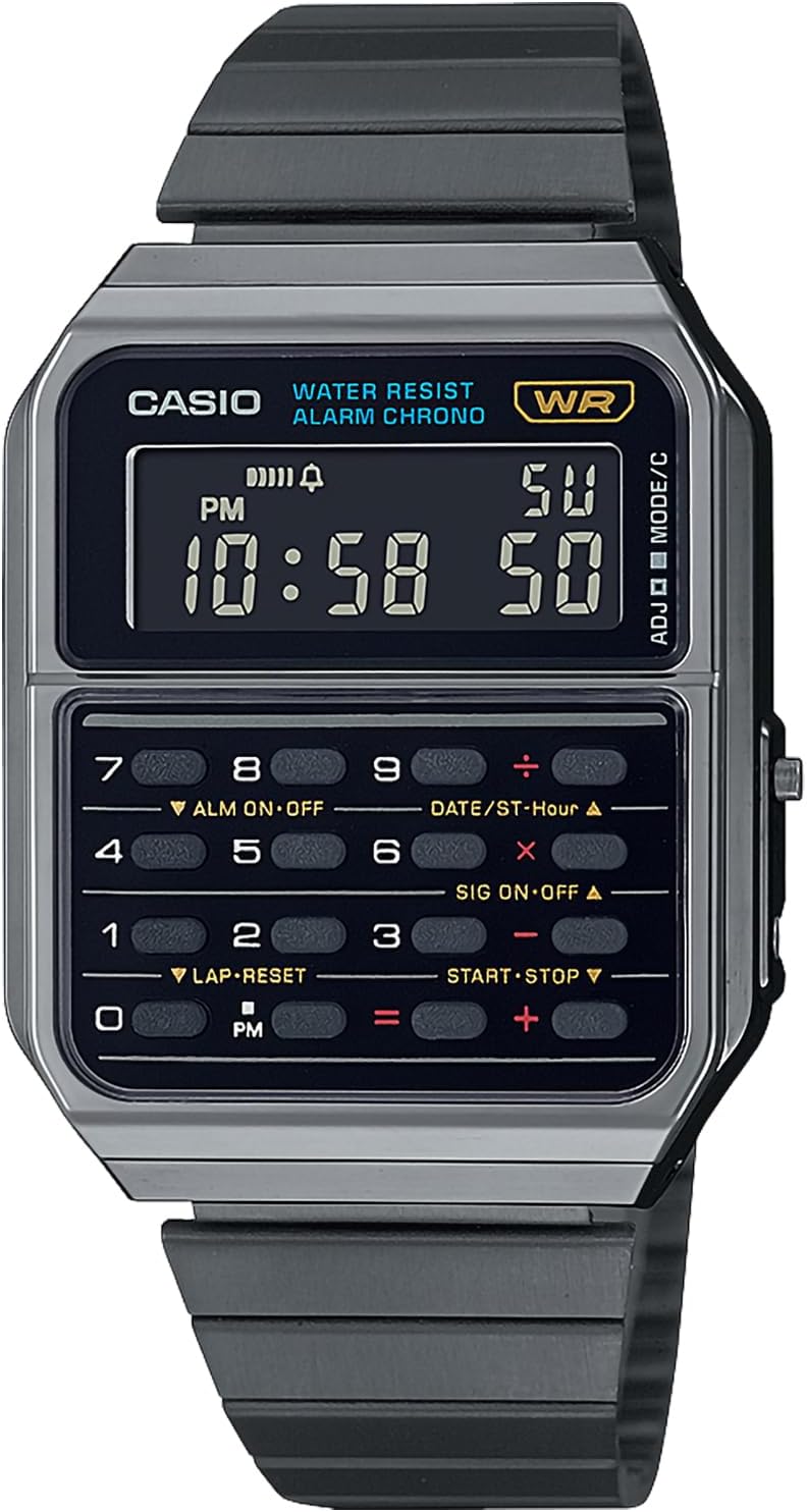 Casio CA-500 Wristwatch, Standard, Genuine Domestic Product, silver (gunmetallic)