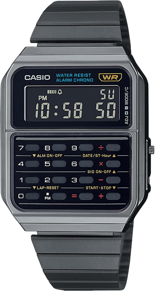 Casio CA-500 Wristwatch, Standard, Genuine Domestic Product, silver (gunmetallic)