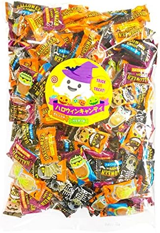 Ash Halloween Candy, 2.2 lbs (1 kg) (Individual Packaging, Approx. 230 Pieces), 3 Flavors, Orange, Cider, Pineapple, Candy, Candy