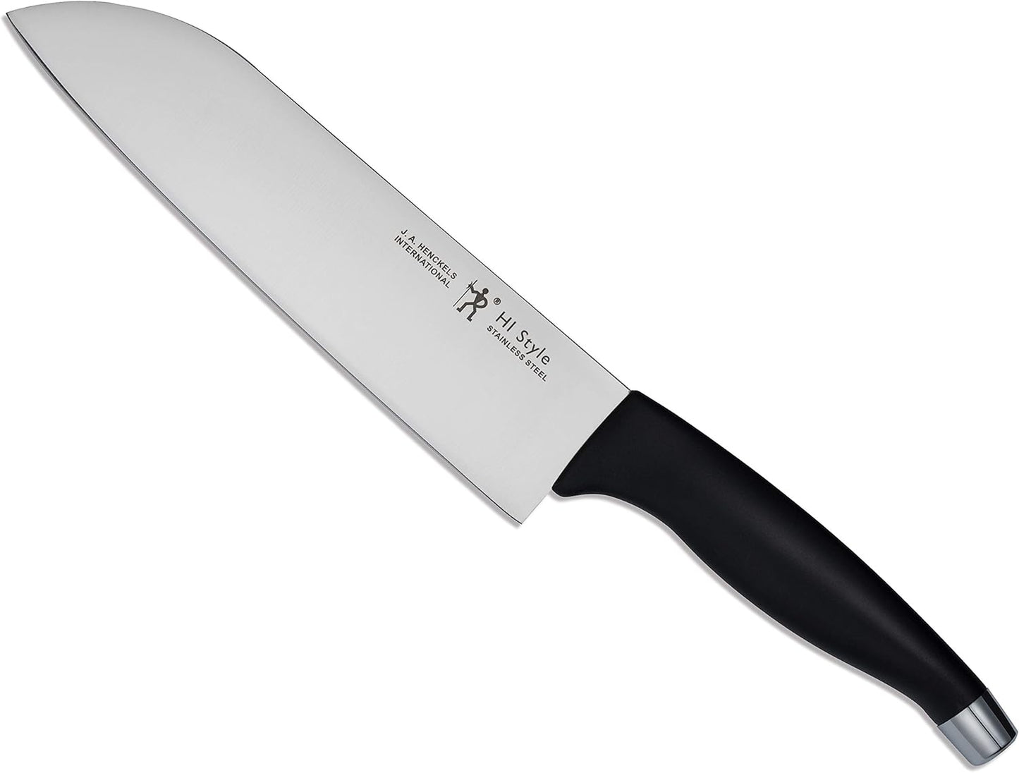 Henckels 16717-481 Santoku Knife, 7.1 inches (180 mm), Made in Japan, HI Style, Black, Stainless Steel, Dishwasher Safe, Made in Seki City, Gifu Prefecture