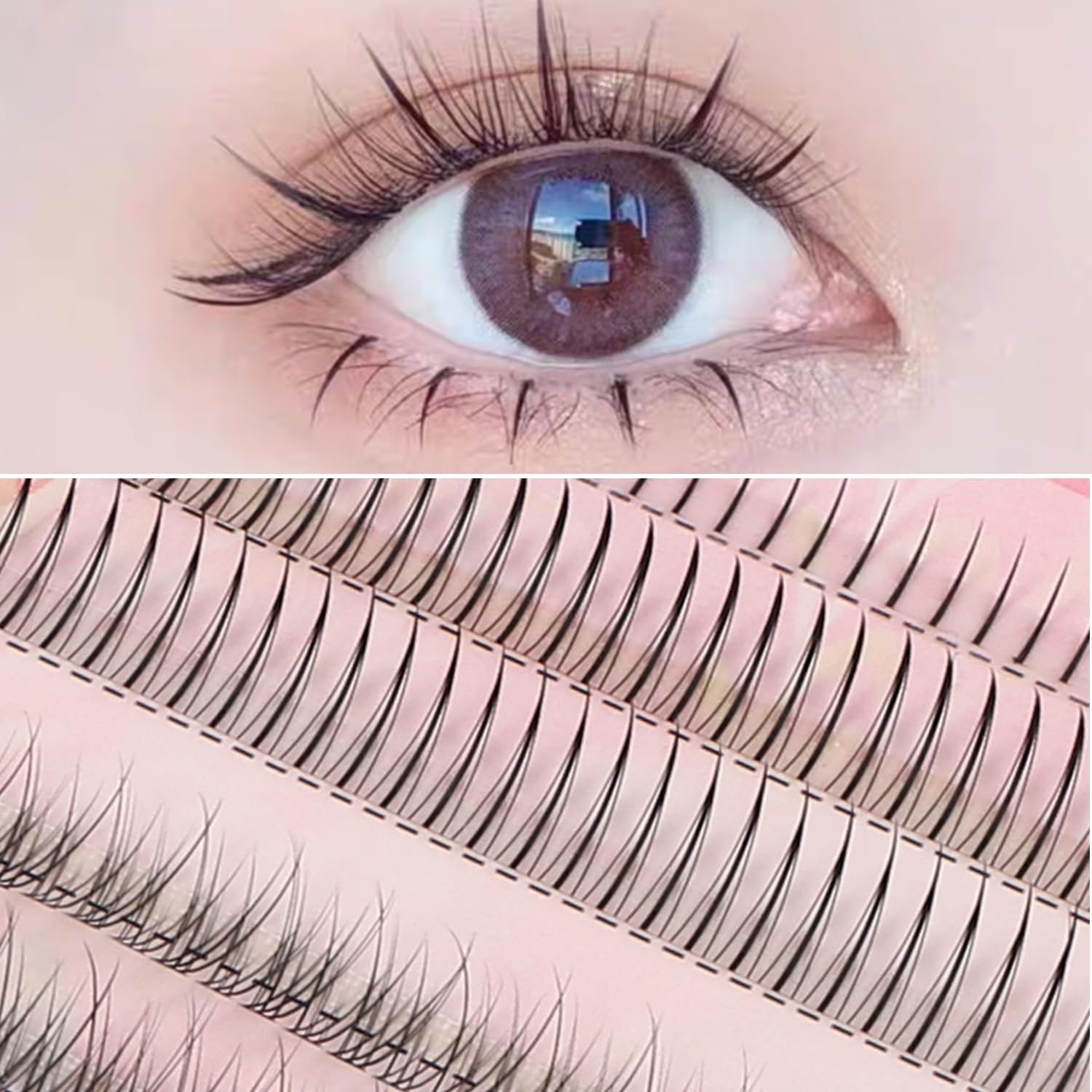 YOVOY Partial False Eyelashes, Natural, Popular, Partial False Eyelashes, Point False Eyelashes, Pine Extensions, Large Capacity, Beginners, Professionals (Bottom Eyelashes, A-Shape, Fishtail Type)