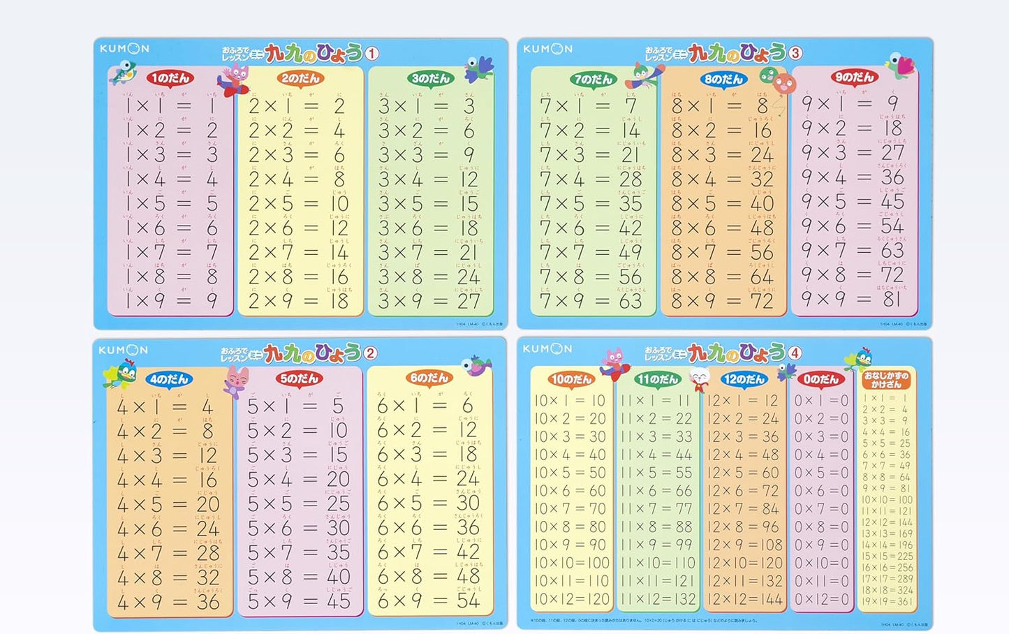 【限定】くもん出版(KUMON PUBLISHING) おふろでレッスンミニ 九九のひょう(A4判4枚) 知育玩具 おもちゃ 2歳以上 KUMON