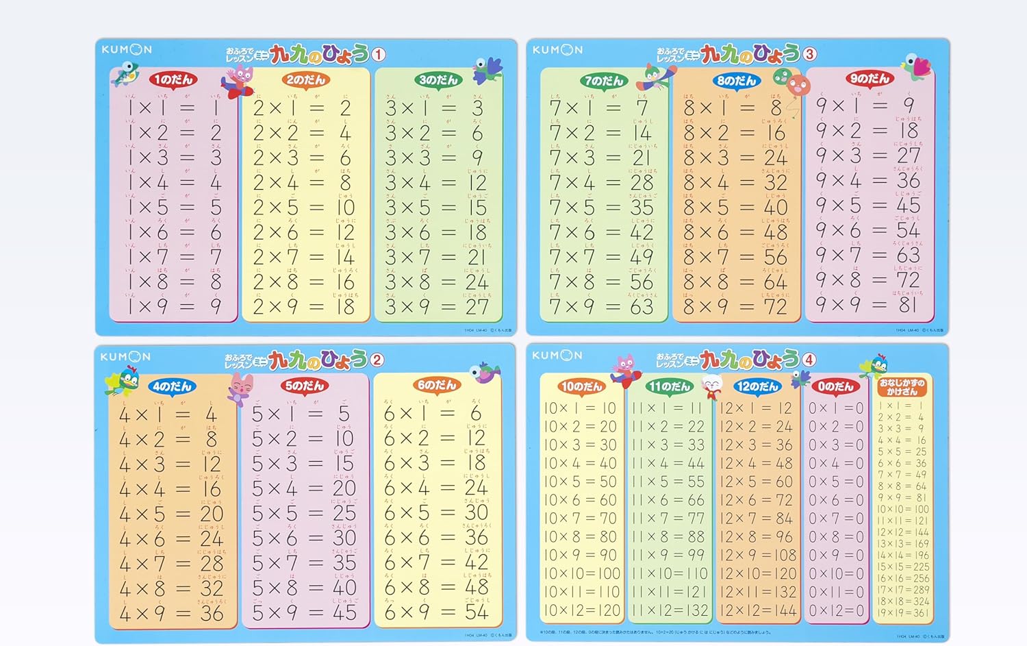 【限定】くもん出版(KUMON PUBLISHING) おふろでレッスンミニ 九九のひょう(A4判4枚) 知育玩具 おもちゃ 2歳以上 KUMON