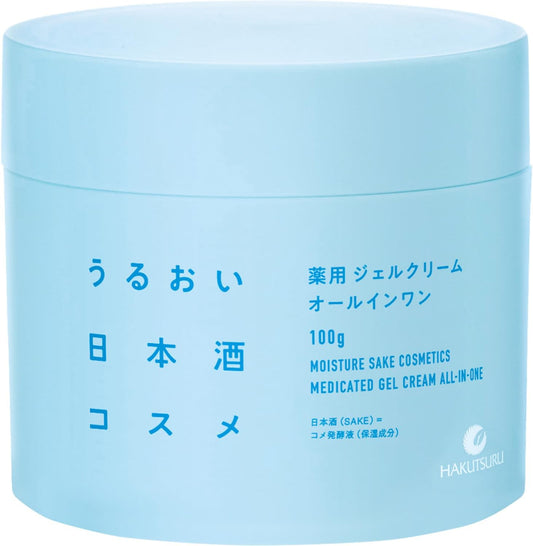 Hakutsuru Shuzo Moisturizing Japanese Sake Cosmetics, Medicated Gel Cream, 3.5 oz (100 g)