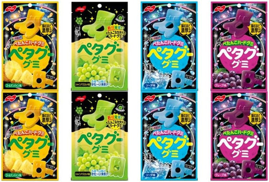 [Food Comparison Assortment] Petagu Gummy, Set of 4 Assorted Types, 2 Each, Golden Pine, Shine Muscat, Soda, Grape, Hard Gummies