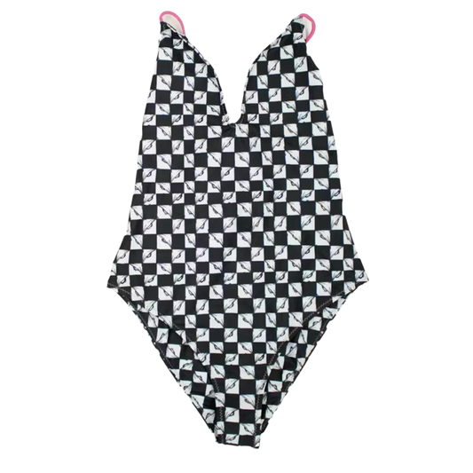 CHROME HEARTS DIPPED IN BLUE MATTY BOY '99 EYES LUST' ONE PIECE SWIMSUIT