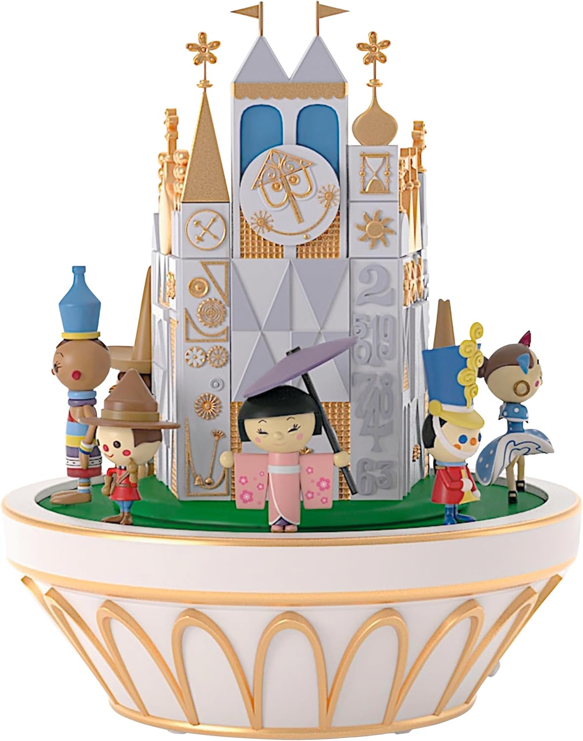 Hallmark Keepsake Adorno de Navidad 2024, Disney It's a Small World, el crucero más feliz que jamás haya navegado con sonido y movimiento, regalos para los fanáticos de Disney
