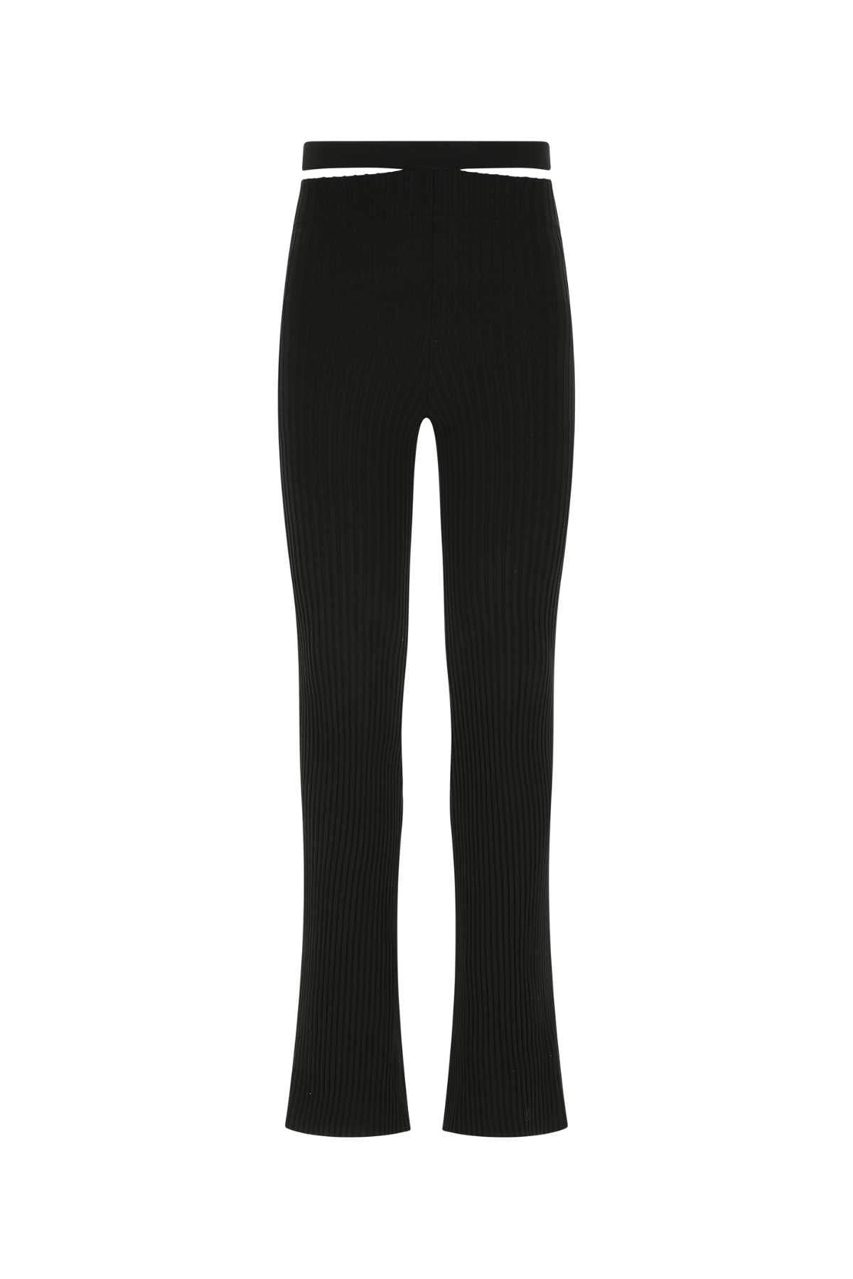 Andrea Adamo アンドレアアダモブラックストレッチビスコースブレンドパンツ - Image 1