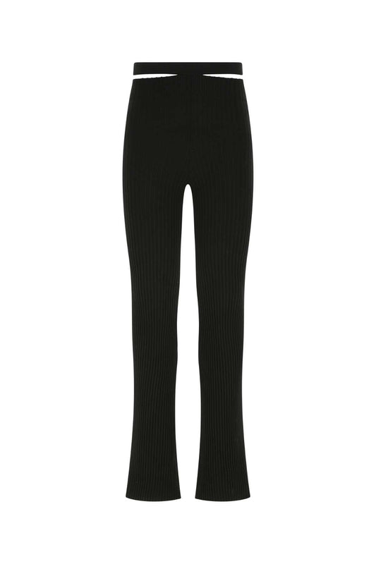 Andrea Adamo アンドレアアダモブラックストレッチビスコースブレンドパンツ - Image 1