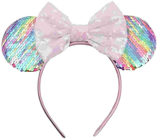 Mouse Ears Headband for Women Girls Gift for Women Girls Role Play Accessories Party Decoration (Rainbow)