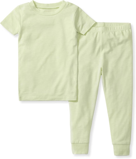 Burt's Bees Baby Unisex Honeysoft™ Lyocell, Tee and Long Pants PJ Set, 2-PC | Silkier than ever - Honeysoft™ top and pants sleepwear set for soft & sweet dreams