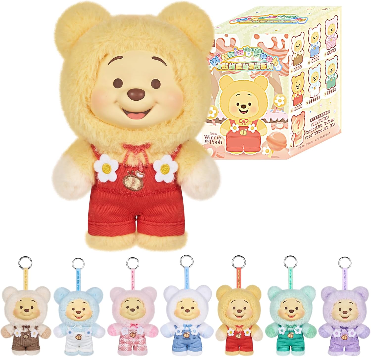 TOP TOY Disney Pooh Plush Toy Series [1 Piece] Gacha Gacha Blind Box Figure Plastic Model Premium Soft Vinyl Birthday Present for Disney Character Collectors