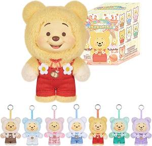 TOP TOY Disney Pooh Plush Toy Series [1 Piece] Gacha Gacha Blind Box Figure Plastic Model Premium Soft Vinyl Birthday Present for Disney Character Collectors