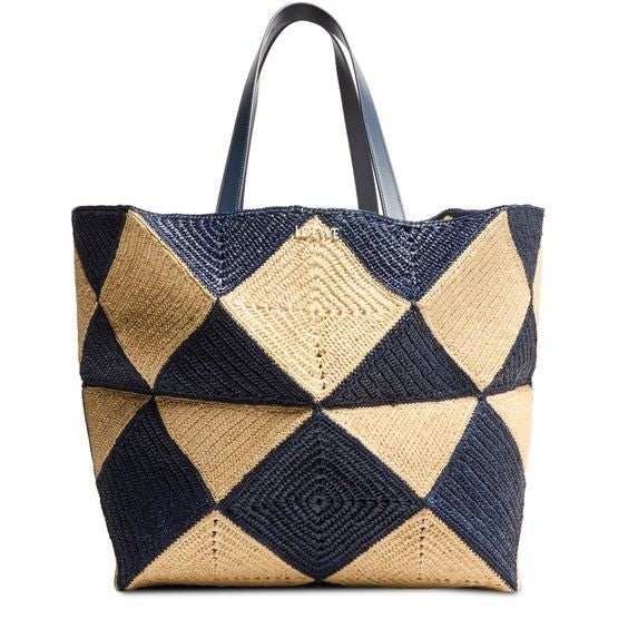 LOEWE Puzzle Fold Diamond XXL Tote in raffia - Image 1