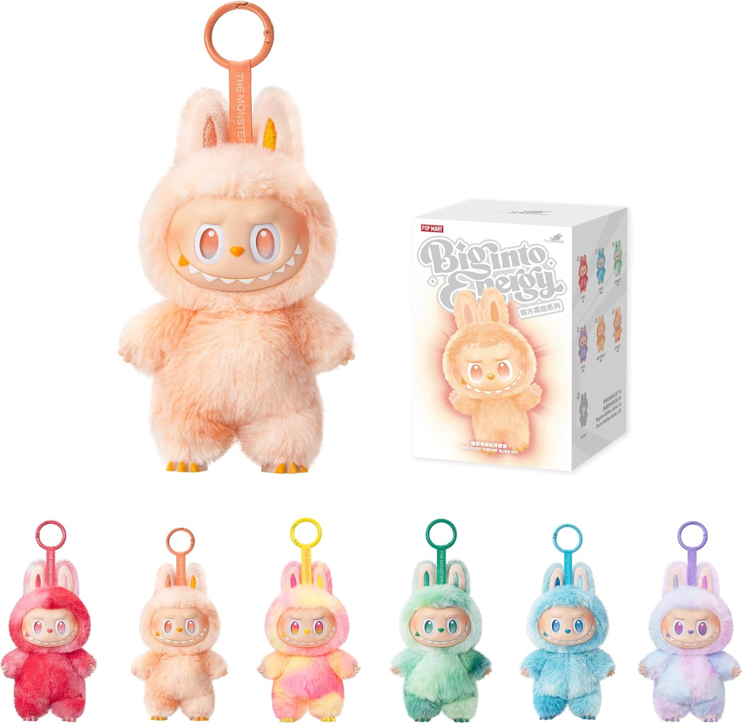 POP MART Monsters Big in Energy Series Vinyl Plush Pendant Blind Box Blind Box Random Design Action Figure Collectors Toy Home Decoration, Single Box