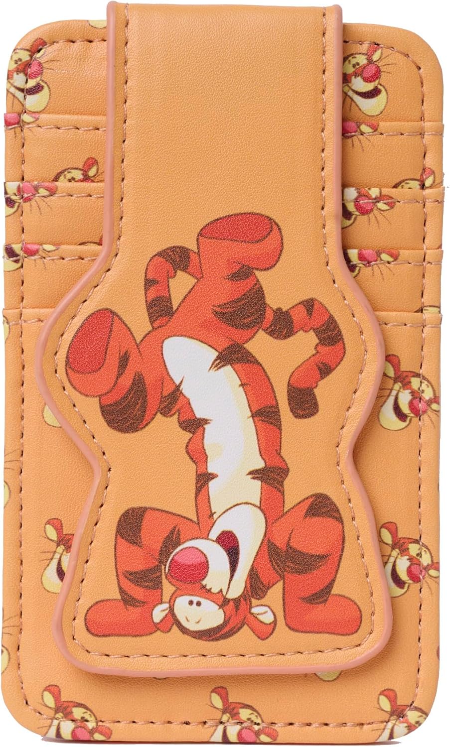 Disney Tarjetero para mujer, delgada, compacta, cartera, crédito, pequeño viaje a presión, Tigger Naranja, Tarjetero